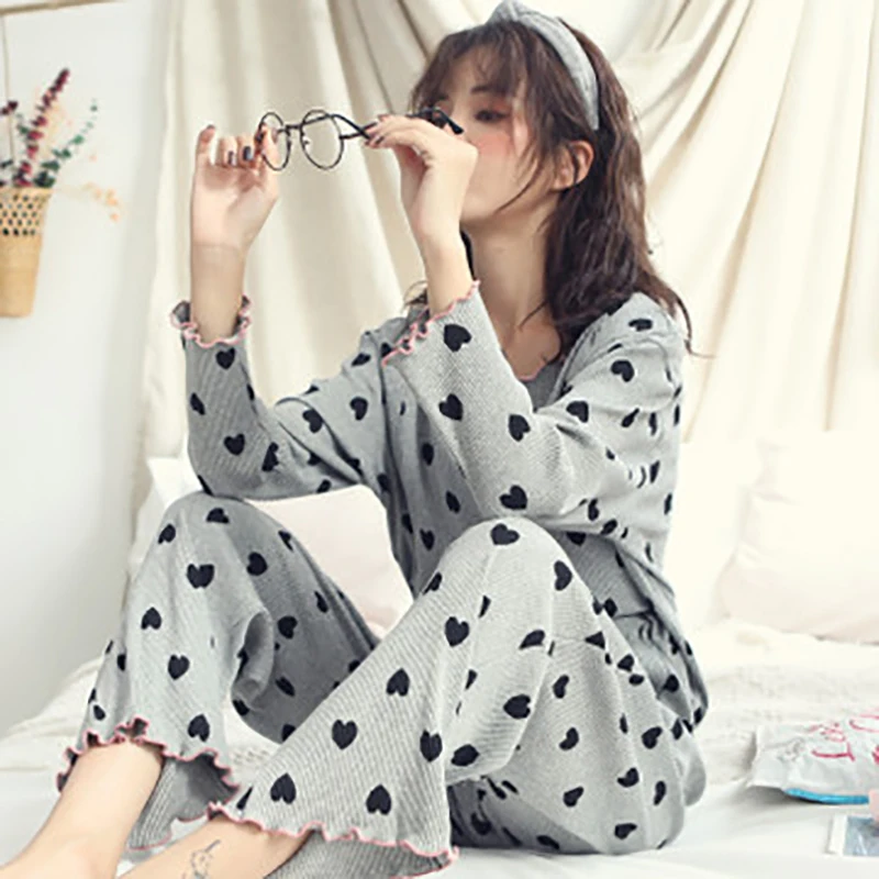 Autumn spring Maternity Breastfeeding Pajama Set Pregnant Women Warm Nightwear Pregnancy Nursing Sleepwear Clothes Suit