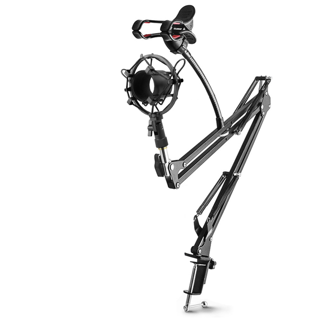 800 Microphone Adjustable Suspension Arm Stand Clip Holder and Table Mounting Clamp With Pop Filter for bm800 Microphone