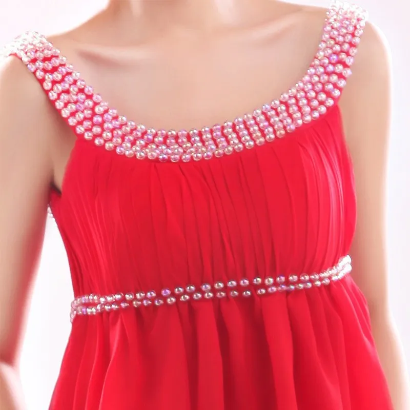 Элегантное недорогое шифоновое платье с жемчугом,, vestido de festa vestidos longo robe de soiree, платья подружки невесты