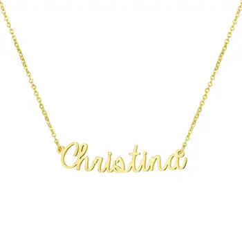 

AAA Personalized Name Pendant Necklaces Birthday Gift Gold Color English Letter Necklace Custom Stainless Steel Name Necklaces