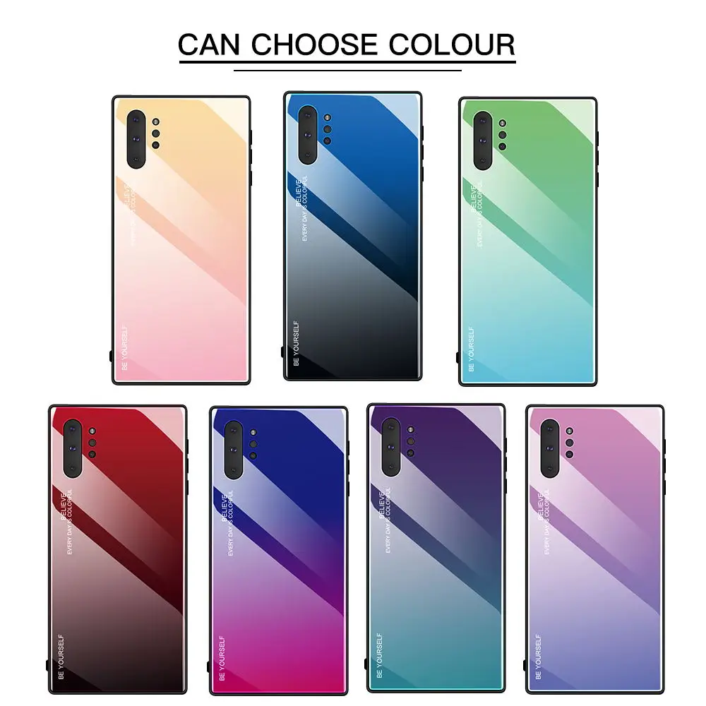 Чехол из закаленного стекла для samsung Galaxy Note 10 Pro Gradient, задняя крышка для телефона