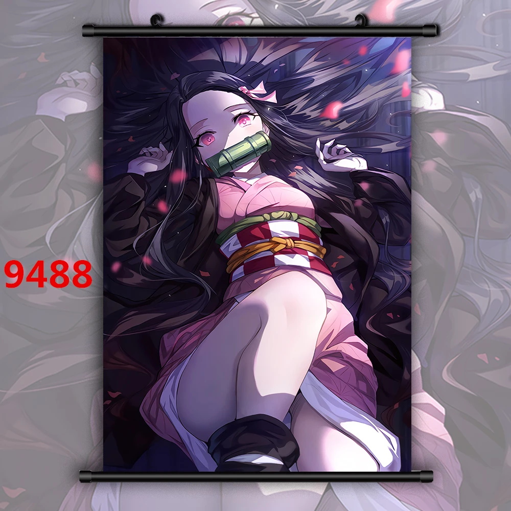 9488 Демон убийца Kimetsu no Yaiba Аниме Манга HD Печать настенный плакат свиток - Цвет: 9488