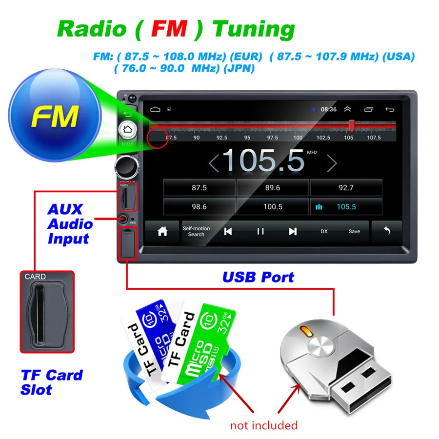 " 2Din Android 8,1 MP5 плеер