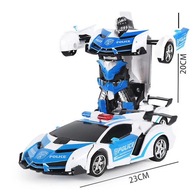 23cm Kid Electric Remote Control Transformation Robot Rc Cars Deformation Robot Model Car Decoration Toy For Kids Boys Gift