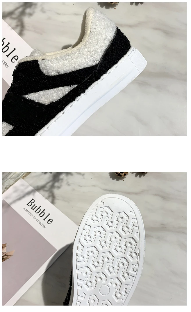 Дизайнерская Женская обувь с искусственным мехом; брендовая зимняя женская обувь из мягкой овечьей шерсти в стиле пэчворк на толстом каблуке; Повседневная Теплая обувь в винтажном стиле