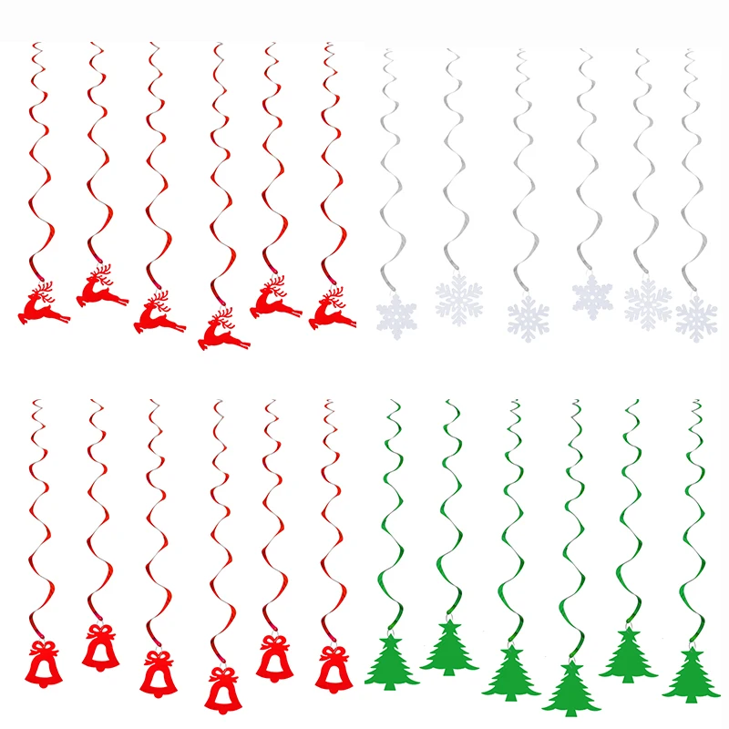 Рождественские украшения для дома 6 набор спиральных подвесных орнаментов «Рассвет Справедливости» подвеска-колокольчик navidad natal новогодний декор