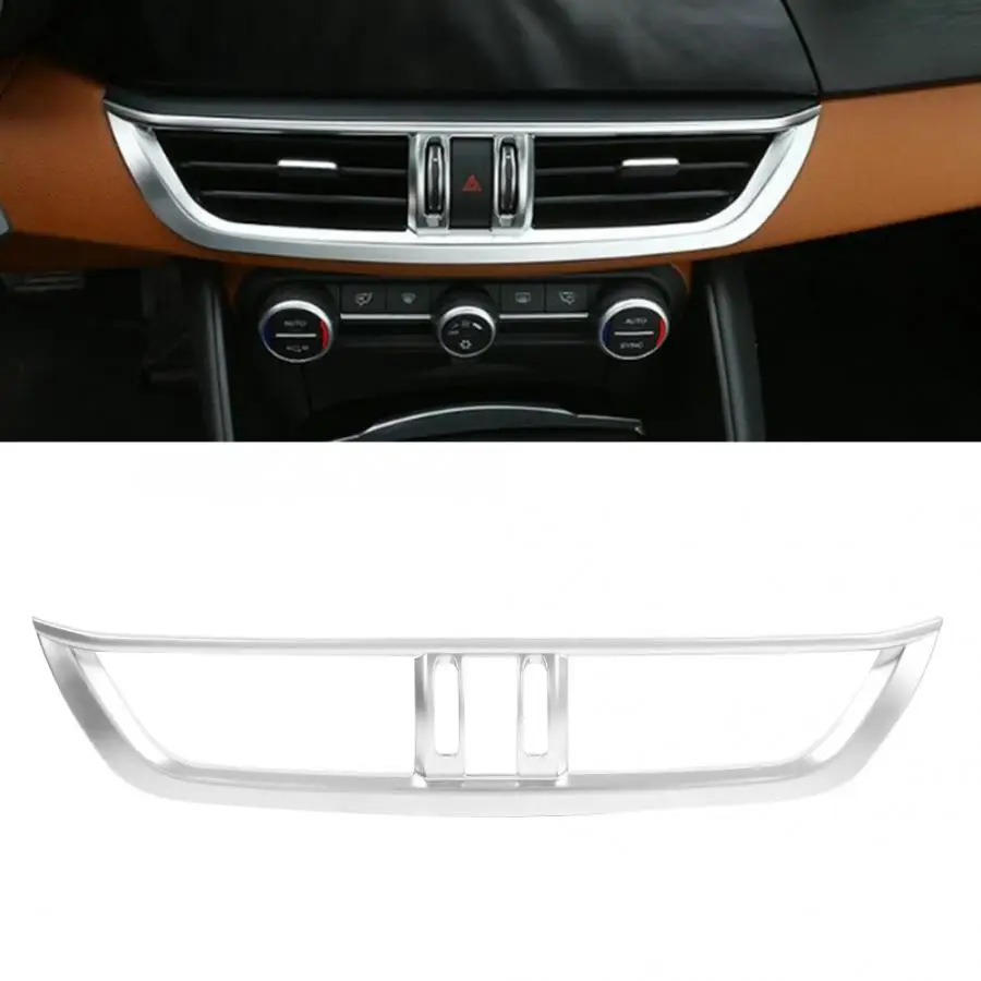

ABS Chromed Center Console AC Air Outlet Cover Trim Fit for Alfa Romeo Giulia 2017 High quality car styling accessories