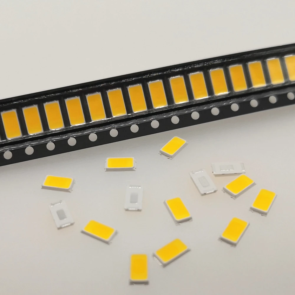 100 шт. 100% оригинальный чип SMD 5730 2835 светодиодная лампа 3 В 40 55 лм 0 5 Вт белый