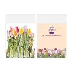 Floral and Butterfly Stationery Sticker Set - DIY Journal & Scrapbooking Decoration (40 Pieces) (Tulip)