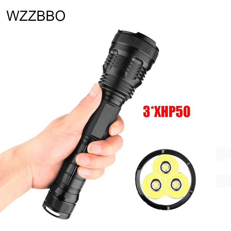

XHP50 Powerful LED Flashlight by 26650 18650 battery USB Rechargeable Lantern Tactical Light Camping Riding Light power