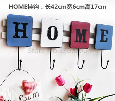 Creative Handmade Wooden Clothes Hook Door Key Hook Wall Coathang Wall Wall Coat Hooks for Wall - Цвет: Розовый