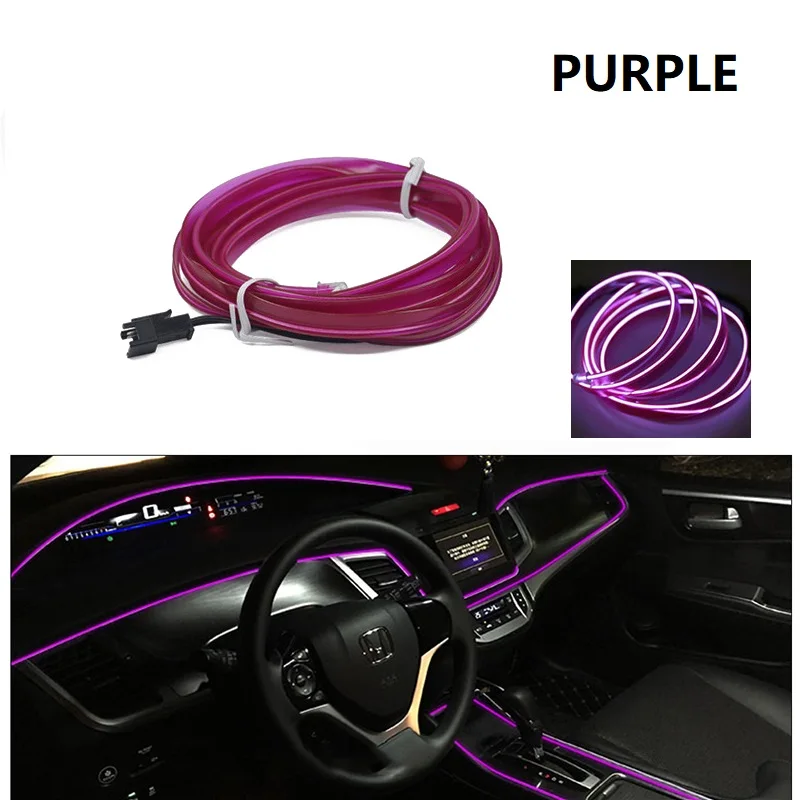 car underglow 1M/3M/5M Car Interior Led Decorative Lamp EL Wiring Neon Strip For Auto DIY Flexible Ambient Light USB Party Atmosphere Diode hid lights for car Car Lights