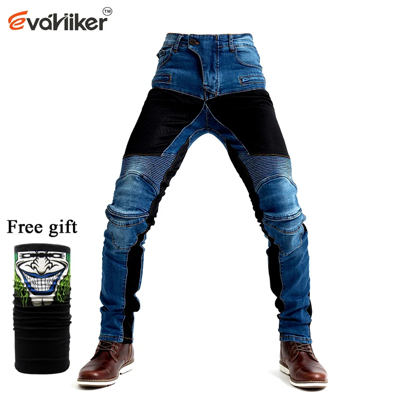 

NEW 719 Breathable net Jeans Men's Motorcycle Protection Pants Summer ventilation moto riding pants with Prote