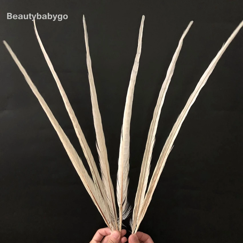 50-55cm 20-22inch Silver Paint Ringneck Pheasant Tails Feather Natural Chicken Feathers For Carnival Halloween Decorations Craft