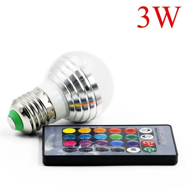 

E27 E14 LED RGB Bulb lamp AC110V 220V 5W LED RGB Spot light dimmable magic Holiday RGB lighting+IR Remote Control 16 colors