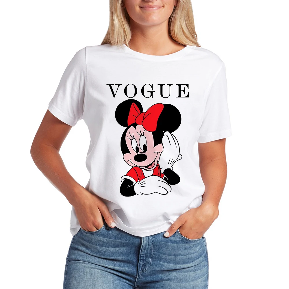 Women Kawaii Fashion Ropa Mujer Hipster Casual Harajuku T-shirt Cheap Mickey Print T Shirts Vogue Tshirt Graphic Minnie Tshirt