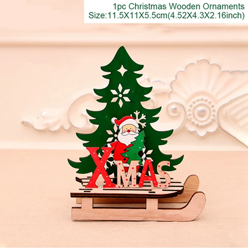 Wooden Christmas Счастливого Рождества поезд набор игрушка Подарки Рождество Домашний декор кулон украшения Рождественский подарок для детей Navidad год - Цвет: Wooden Christmas