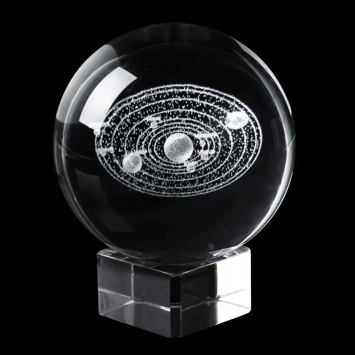 

6CM Laser Engraved Solar System Ball 3D Miniature Planets Model Sphere Glass Globe Ornament Home Decor Gift for Astrophile