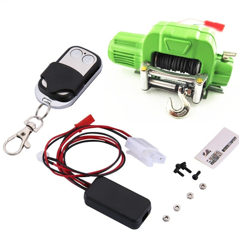 

Hot 1/10 RC Car Metal Automatic Double Motor Green Simulated Winch for Crawler Car Axial SCX10 Traxxas Trx44 RC4WD D90 D110 TF2