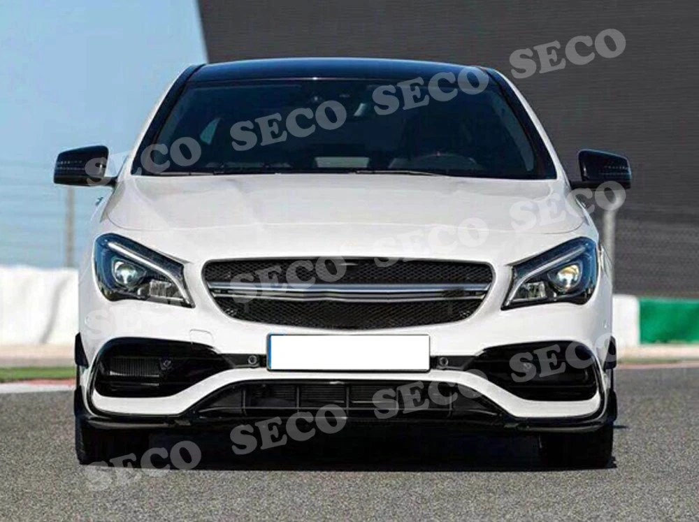 Для Mercedes Benz cla Class W117 cl45 AMG- углеродного волокна/ABS передний бампер спойлер разветвители Canards вентиляционные отверстия