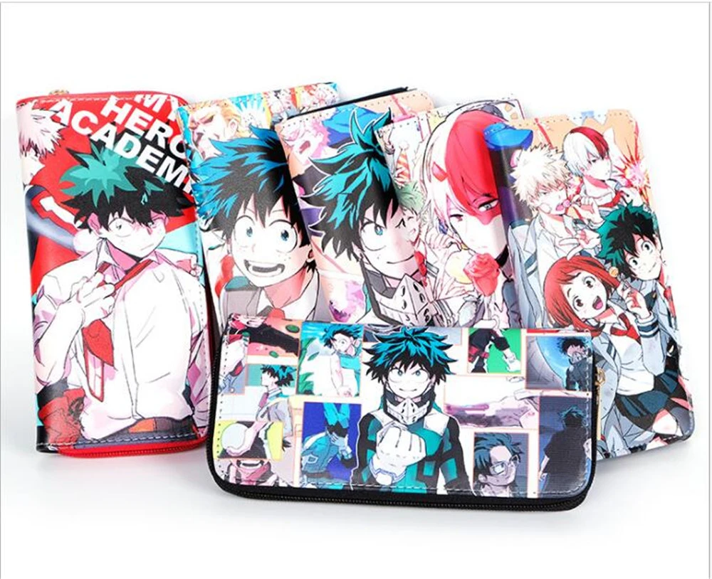 My Hero Academia Anime Cosplay Leather Wallet Midoriya Izuku Long Colorful  Zipper Purse Card Holder Money Bag for Gift C389| | - AliExpress