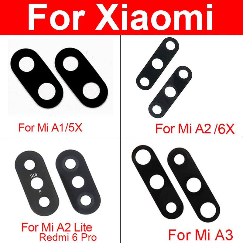Стеклянные линзы для задней камеры с клейкой наклейкой Xiaomi Mi 5X 6X A1 A2 Lite A3 Redmi 6 Pro