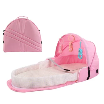 

Portable Bassinet For Baby Foldable Baby Bed Travel Sun Protection Breathable Infant Sleeping Basket With Toys Bed Bag