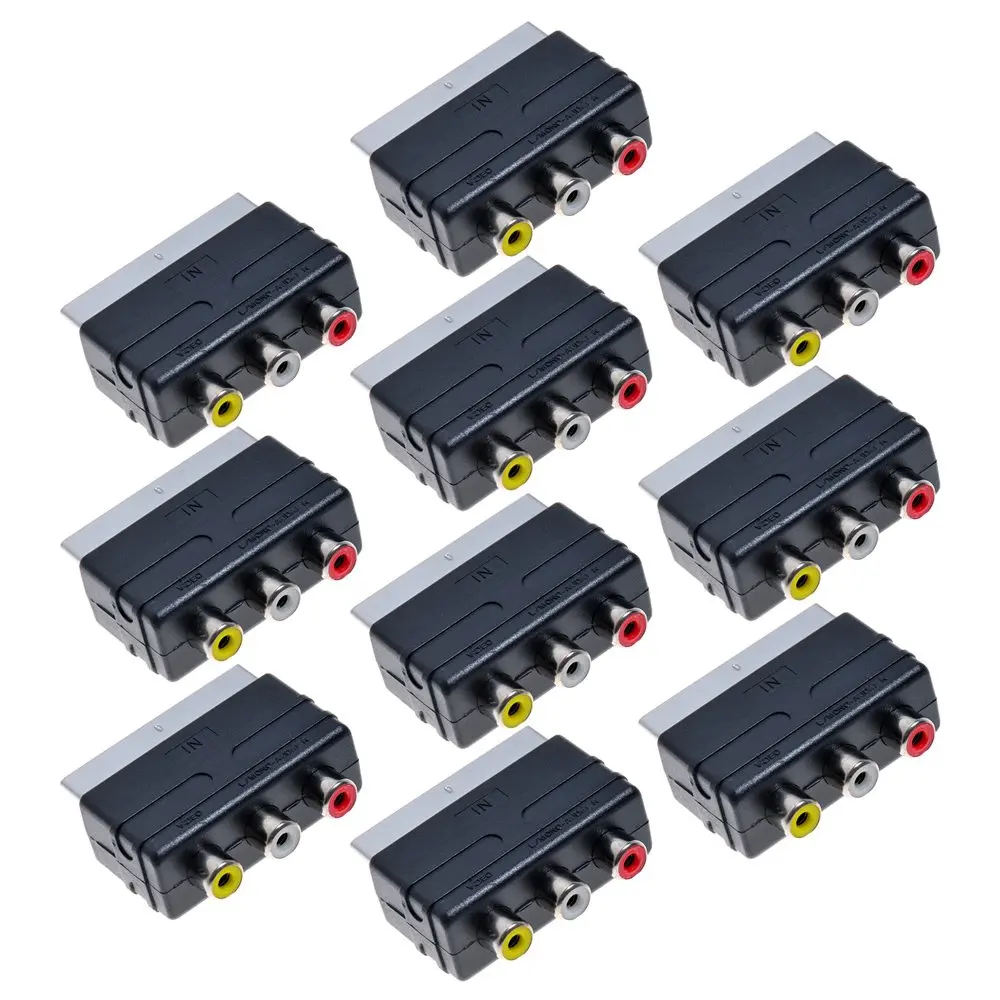 Scart до 3 RCA S-Video адаптер Композитный RCA Phono адаптер преобразователь аудиовизуальных систем ТВ аудио для видео DVD рекордер ТВ-телевизор проектор