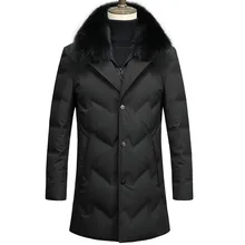 Новое поступление, зимние теплые куртки высокого качества из 80% утиного пуха с воротником из лисьего меха, мужские зимние парки, мужские 98532