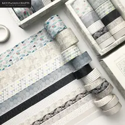 Kit de rubans Washi 12 pièces/ensemble, bande de masquage, autocollants mignons, fournitures scolaires, papeterie cadeau présenté par Kevin & Sasa Crafts 