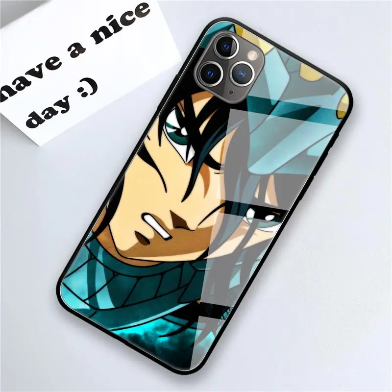 Saint Seiya Case for iPhone 12 Mini 11 Pro Max X XS XR 8 7 6 6S Plus Tempered Glass Black Edge Phone Cover