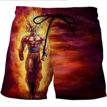 Летние пляжные шорты с 3D анимацией, семь Драконий жемчуг, шорты Гоку, повседневные Хип-хоп быстросохнущие Бермуды, шорты для фитнеса