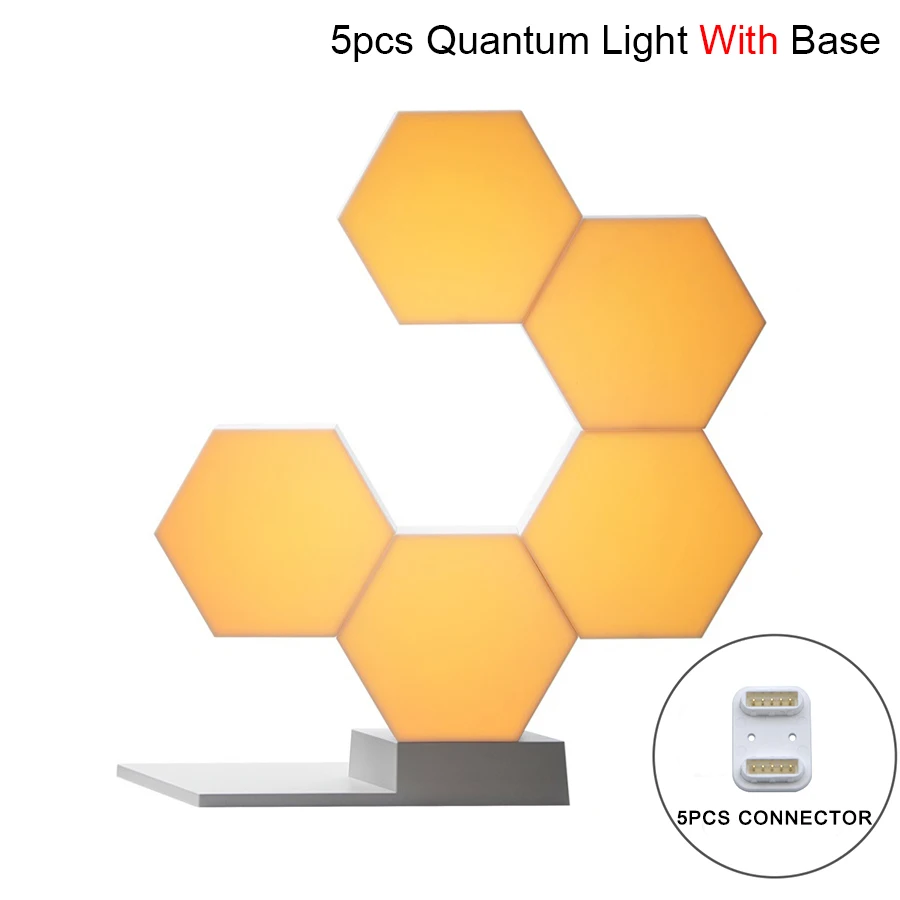 5pcs With Base Lifesmart, квантовая лампа DIY, светодиодный, новинка, Ночной светильник, креативная Геометрическая сборка, умное управление приложением для Google Home, Amazon Alexa - Цвет: 5pcs With Base