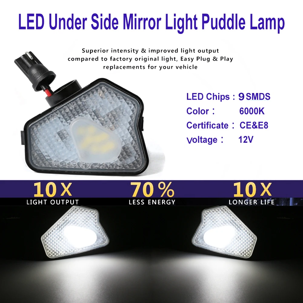 2x 9smd светодиодный светильник под боковым зеркалом для Mercedes Benz W204 W212 W176 W246 C219 W221 ACES CLS GLK класс автомобиля лужа лампа