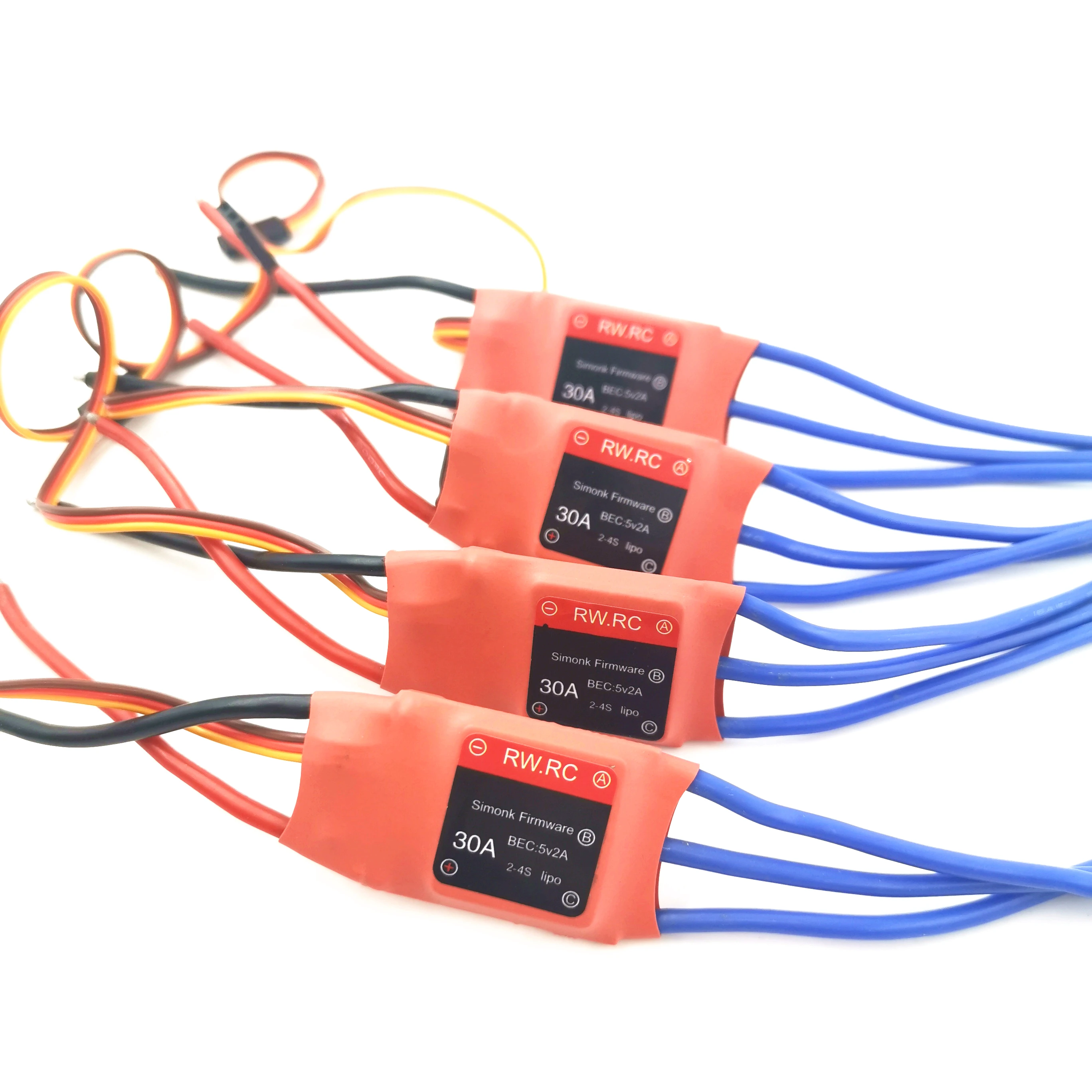 

4 шт. RW.RC 30A/40A/50A/70A/80A SimonK прошивка RC бесщеточный ESC с BEC для оси квадрокоптера мультикоптера Оптовая акция