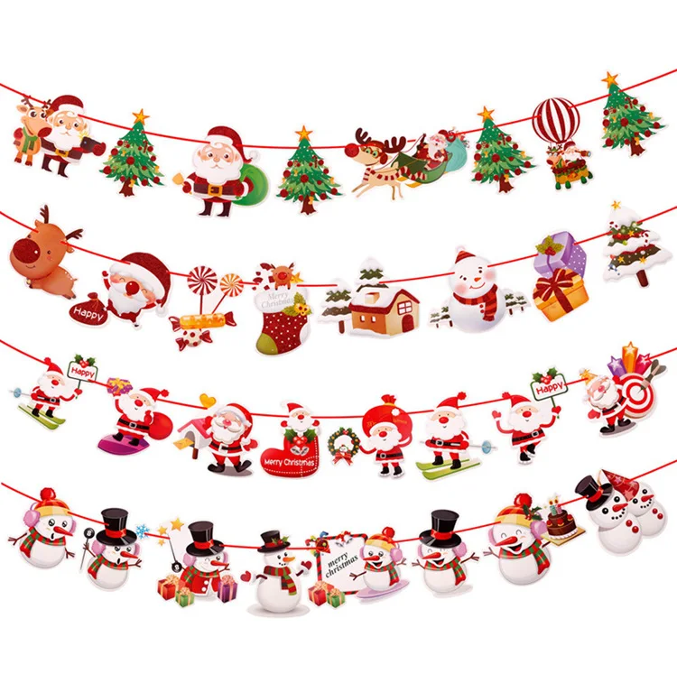 

PATIMATE Christmas Flag Banner Christmas Decorations For Home Christmas Hanging Drop Ornaments 2019 Xmas Decor New Year 2020