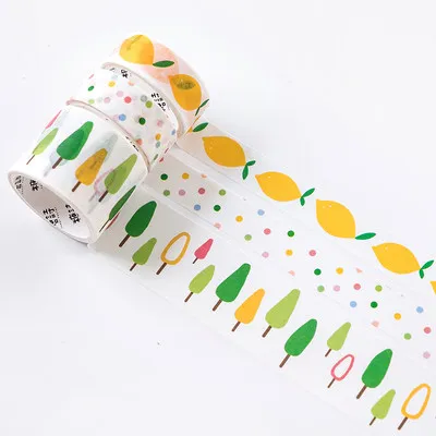 

3pcs 2m 3 Pcs Cartoon Design Lemon Tree Style Washi Tape DIY Scrapbook Sticker Label Masking Tape Home Decor