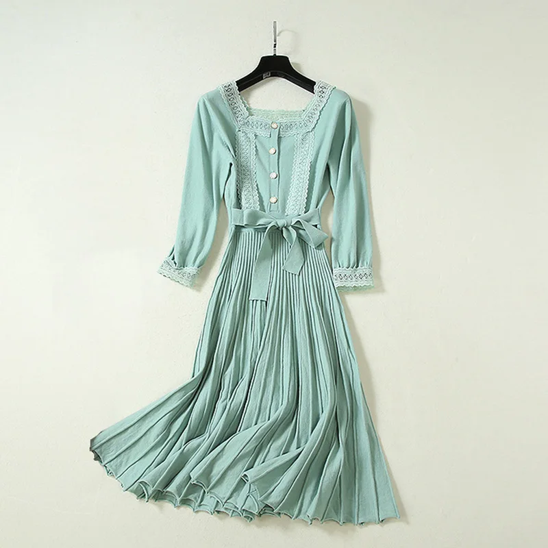 pink and green sweater dress