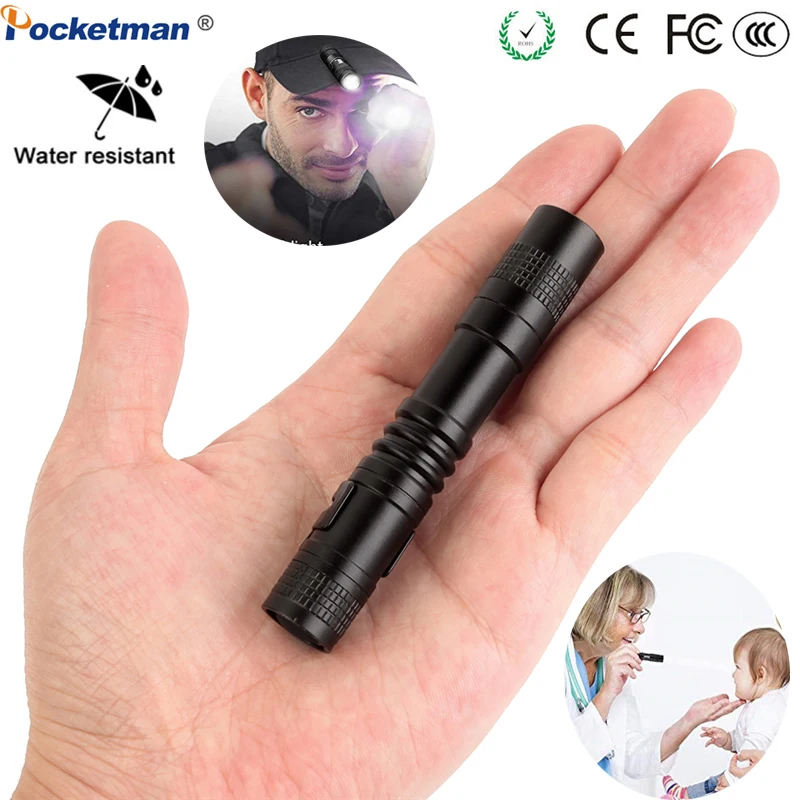 

Medical Mini pocket pen light with super bright LED Penholder Flashlight portable & waterproof with AAA battery 1Mode Simple