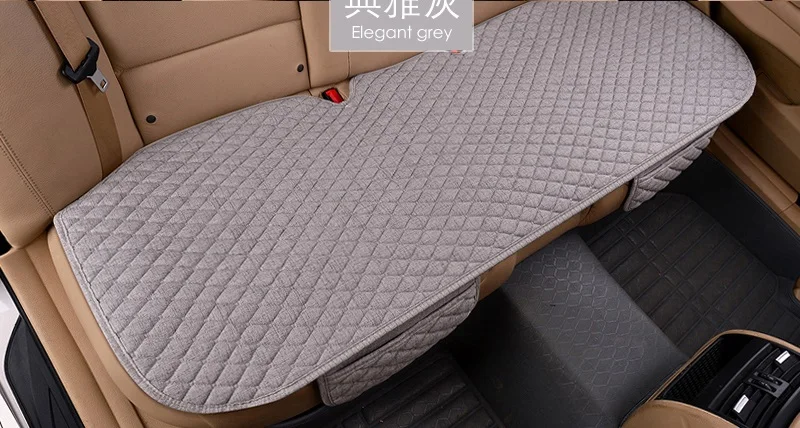 Gray for rear seat Чехол для автомобильного сиденья, льняная ткань, четыре сезона, передняя и задняя льняная подушка, протектор, коврик, автомобильный чехол для сиденья, универсальные автомобильные аксессуары - Название цвета: Gray for rear seat