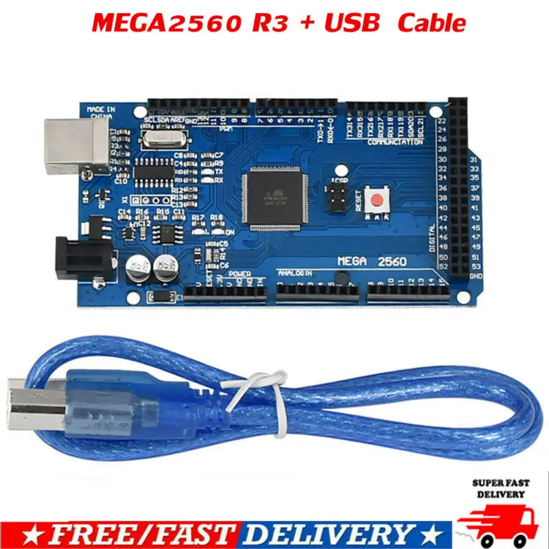 MEGA 2560 R3 макетная плата CH340G ATMEGA 2560-16AU Комплект USB кабель для Arduino