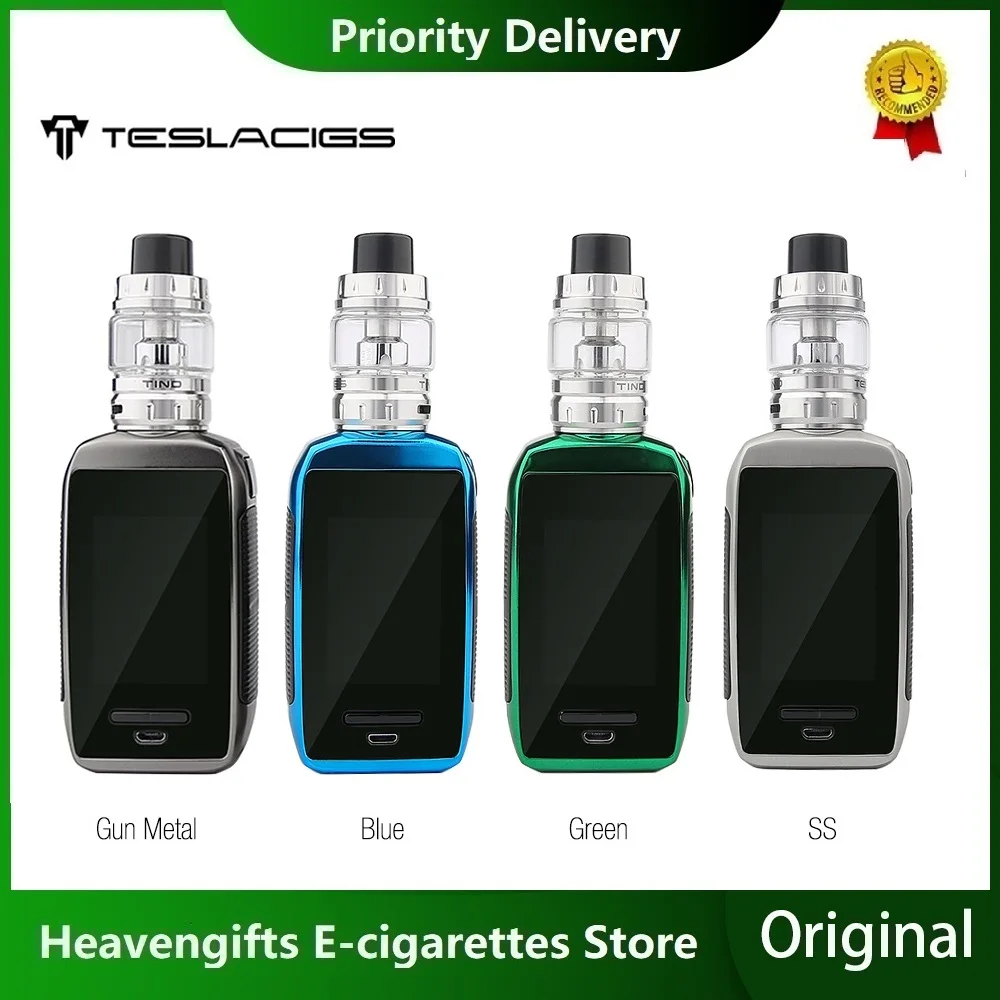 

Origianl Tesla Shinyo 213W TC Kit Power by dual 18650 battery Mod Kit with 2.0 inch Screen & Tind Tank 4.5ml Box Mod Kit vs Gen