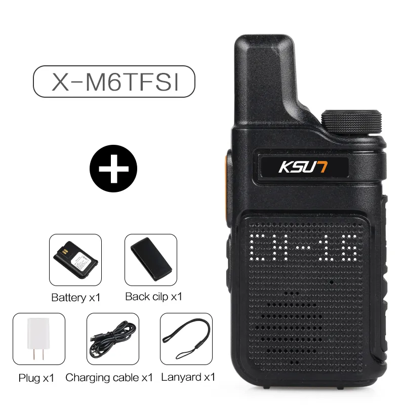 KSUN X-M6 Mini Two Way Radio FRS PMR 446 Walkie Talkie Profesional Portable  Small Radios Comunicador Transceiver Station 1or 2