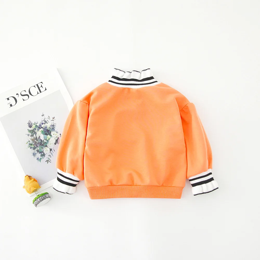 WLG/Милая Толстовка для девочек; Детская осенняя водолазка с длинными рукавами и цветочным принтом; худи с напечатанными буквами; Повседневная Толстовка для маленьких девочек