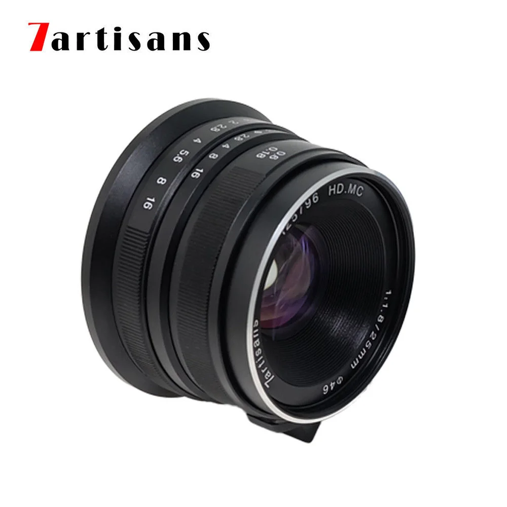 7 ремесленников 25 мм f1.8 Prime объектив для всех одиночных серий для sony E Mount Canon EOS-M Mout Micro 4/3 камеры A7 A7II A7R A7RII X-A1