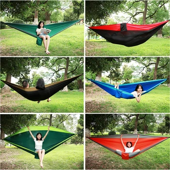 

Outdoor Backyard Swing Chair Bed Hammock With Buckle Rope Camping Hunting Double For Home Garden Outdoor Laying Accessories
