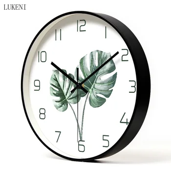 

White Monstera Black stylish metal wall clock living room/bedroom/dining roomhome decor wall decor