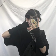 Стиль Лето Южная Корея INS Harajuku-Стиль черно-белого цвета с милым рисунком кота перчатки солнце-упорная тонкая манжета ручной манжет сумо