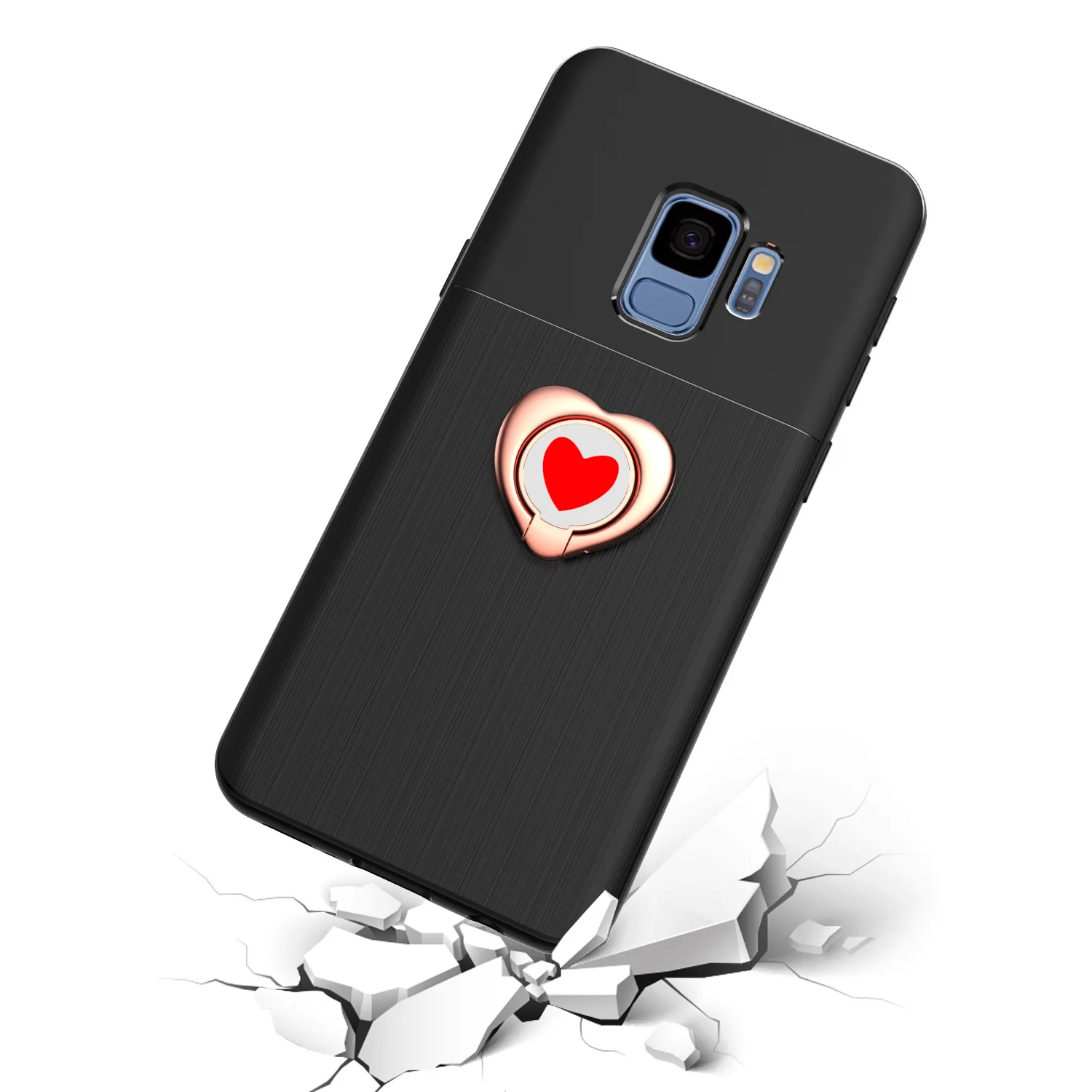 Сердце кольцо мобильный телефон оболочка Apple SAMSUNG Note9tpu чехол для телефона ударопрочный автомобиль установленный кольца чехол для телефона