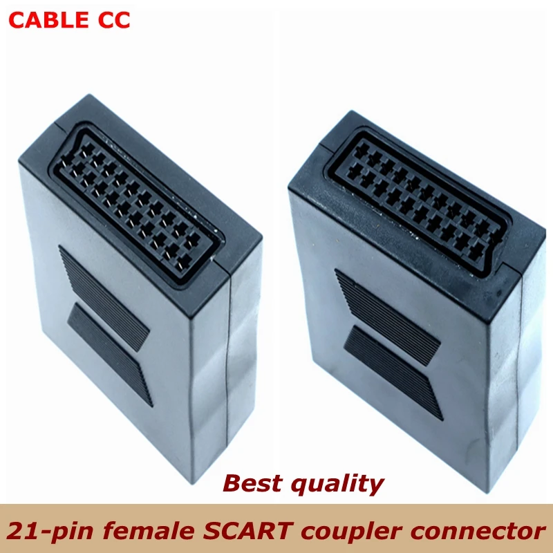 Fêmea para Adaptador de Acoplador Fêmea Conector Scart Joint Euro Plug f e f Sockets 21 Pin